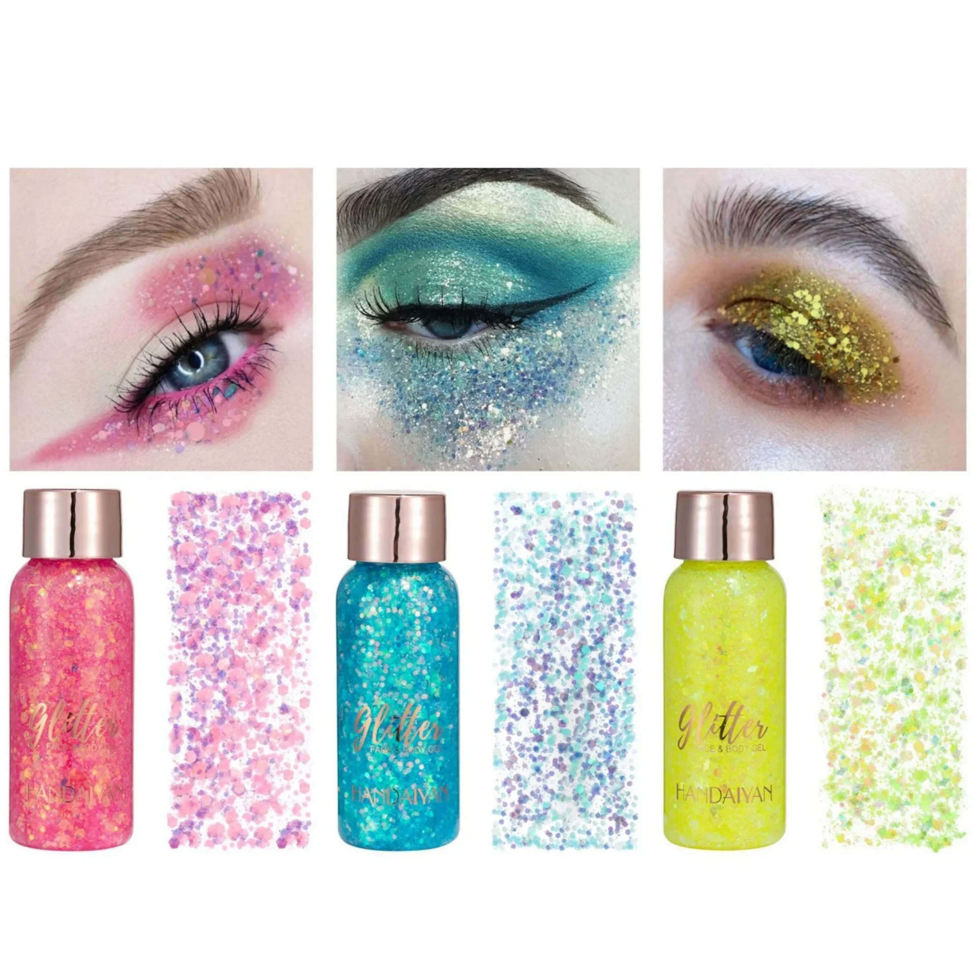 9 Color Eye Glitter Gel Lasting Eyeshadow Sequins High Gloss Art Body Face Nail Hair Makeup Decoration Party Festival Eye shadow