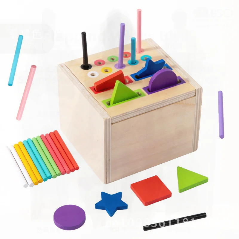 الإدراك الملون غرامة شكل الحركة مطابقة صندوق خشبي لعبة التعليم في مرحلة الطفولة المبكرة للأطفال 4-6 سنة تعليم مونتيسوري #2