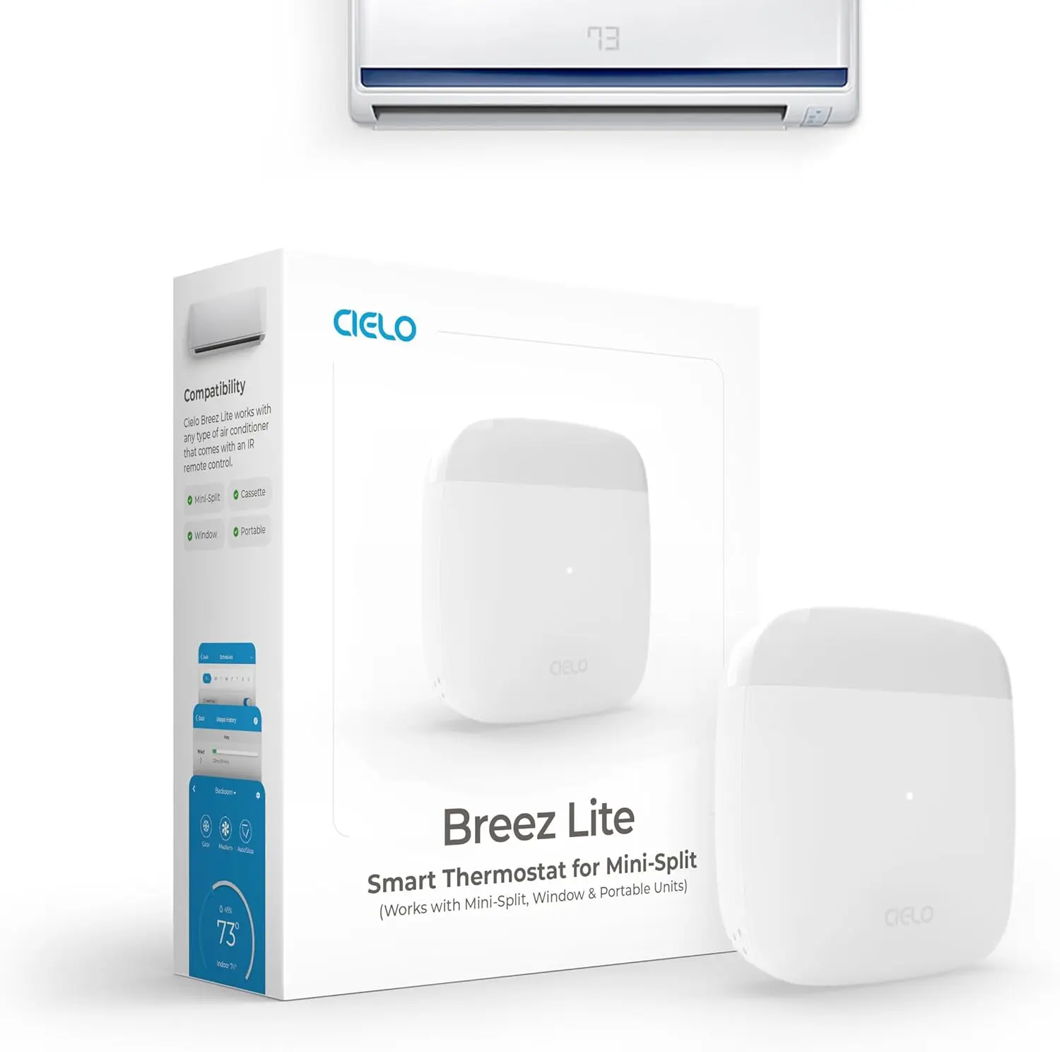 

Smart AC Controller for Mini-Split, Window & Portable Air Conditioners | Free App, Alexa, Google Compatible