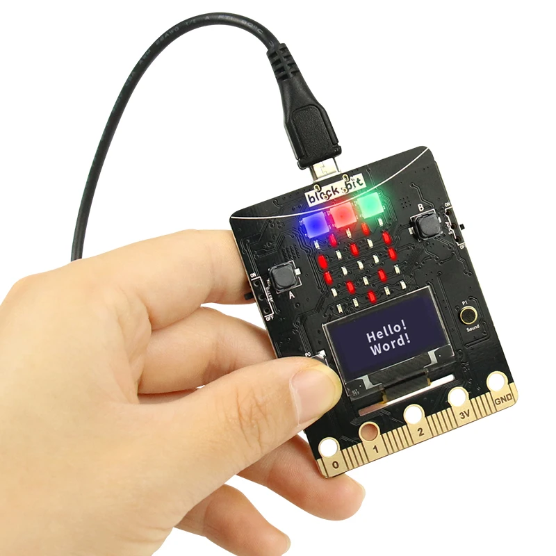 Block:Bit Programmable Development Board Designed for Program Education Upgraded from Micro:bit, with OLED Screen