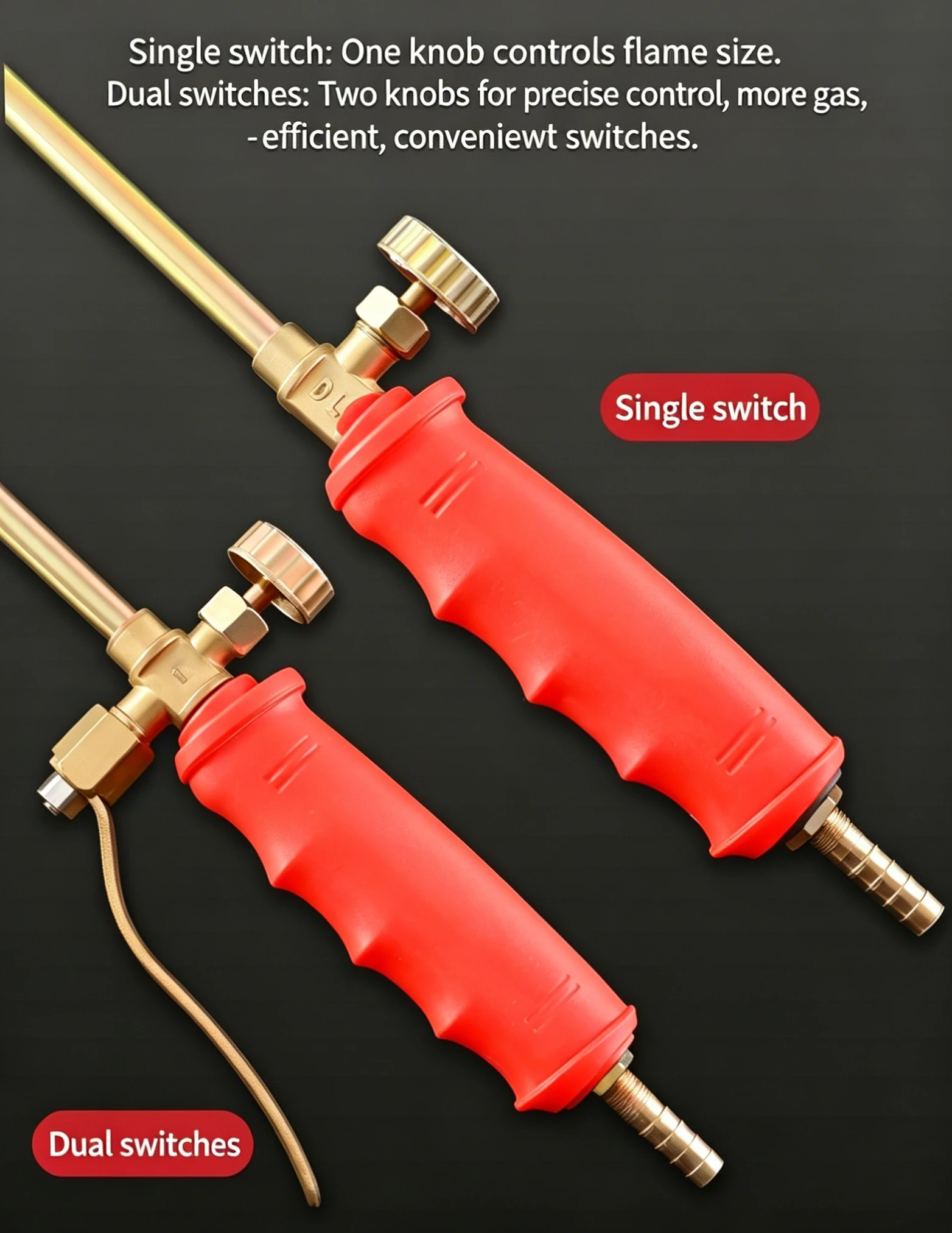 High Quality Stainless Steel Flamethrower, Single & Double Switch LPG Propane Torch for Metal Welding, Pig Hair Removal and BBQ
