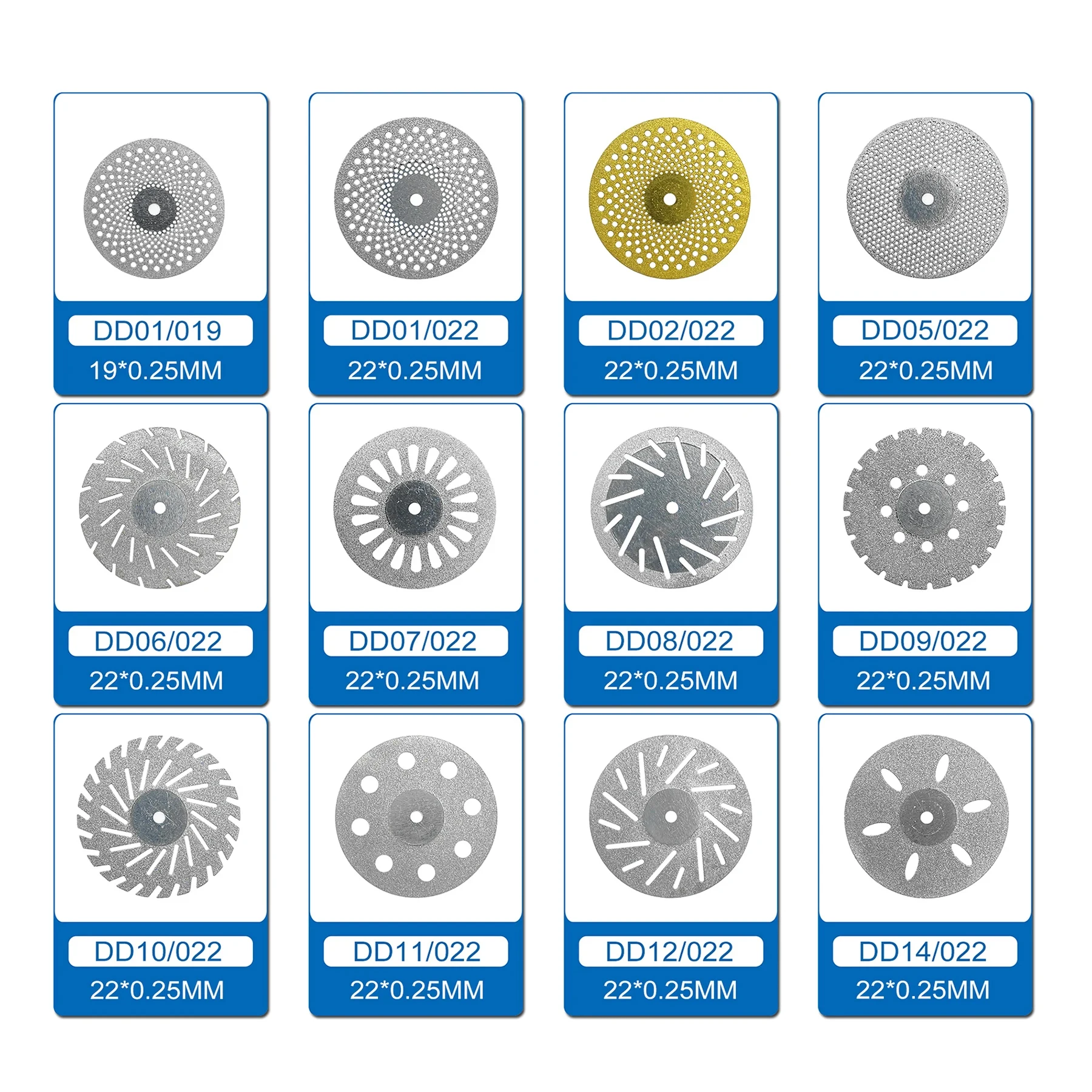 5pcs TOMENTY Dental Diamond Disc Disks Ultra-thin Double Sided Grit Cutting Disc Tool for Polisher Machine Dental Lab