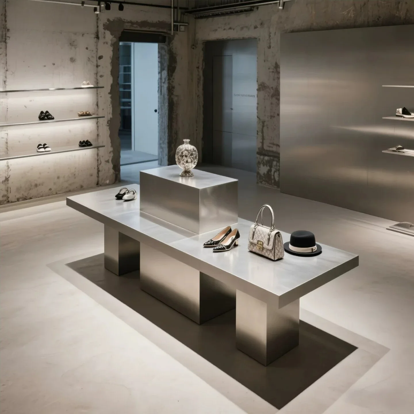 Clothing Store Nakajima Display Table Product Display Table Sample Stainless Steel Display Table Beauty Salon Cosmetics Water Ta