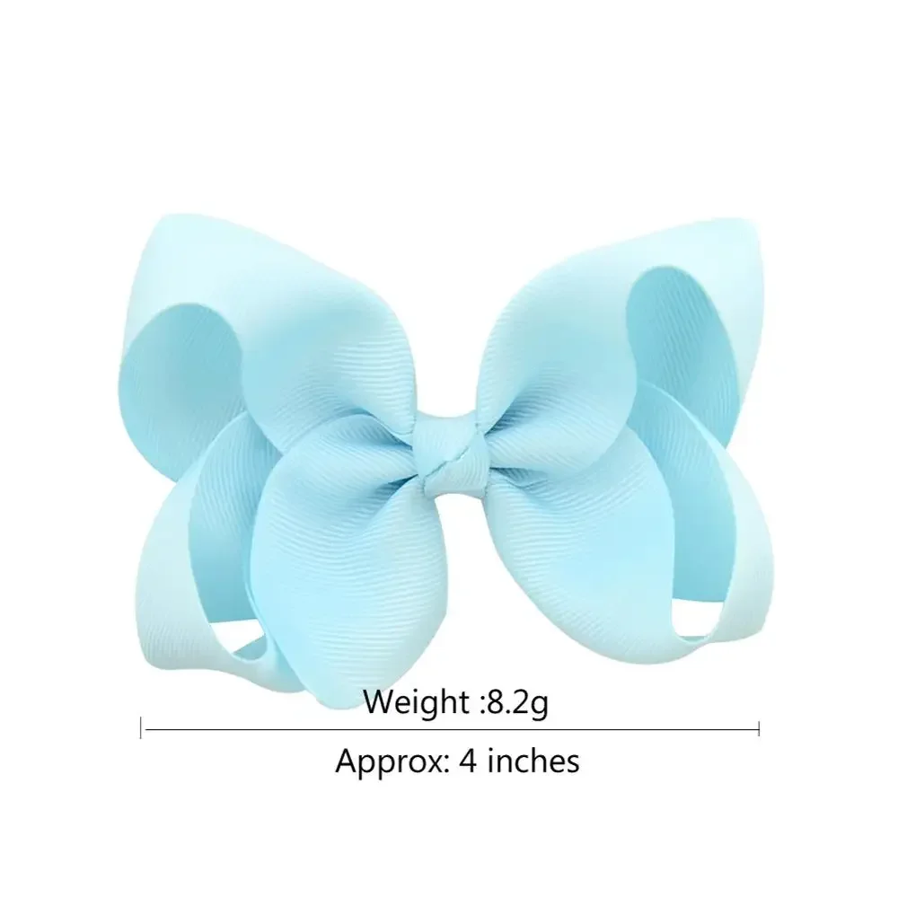 4 Inches Solid Grosgrain Ribbon Hair Bows With Clip For Cute Girls Handmade Hair Clips Barrettes Hairpins Kids Hair Accessories