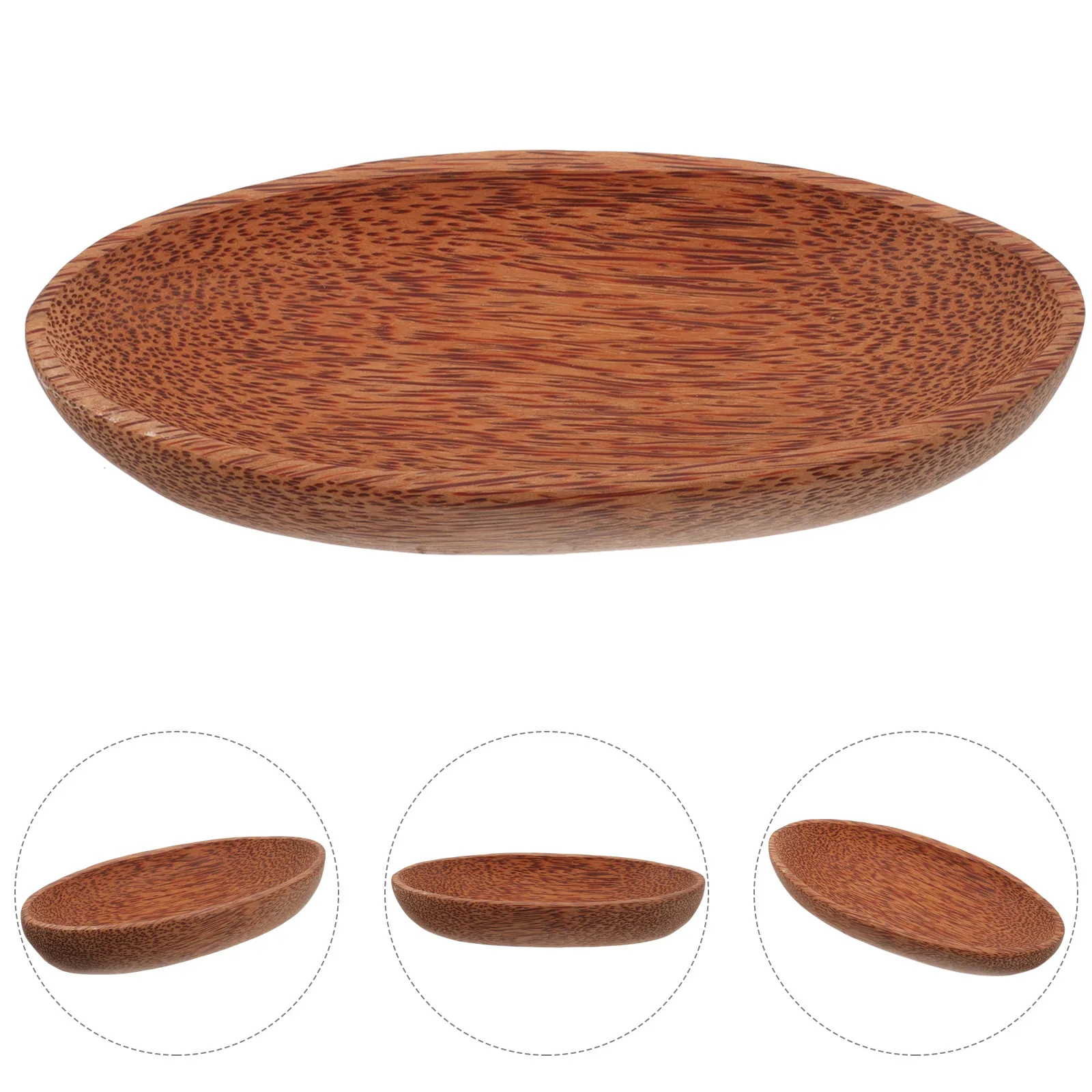 

Sturdy Wooden Decorative Serving For Coffee Table Dessert Storage Desktop Simple Shape Fruit Snack Holder Natural Style Wood