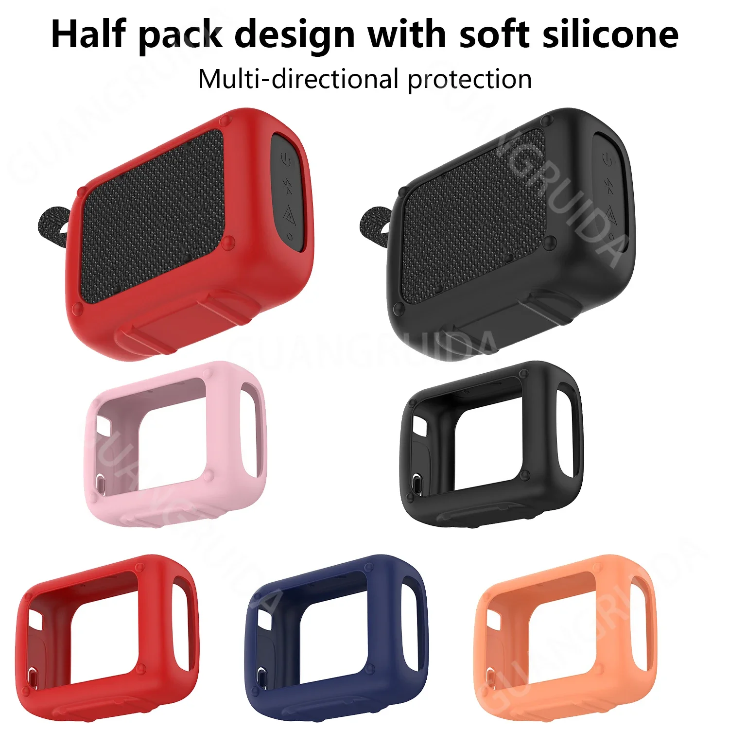 For JBL GO 5 Silicone Case Cover Shockproof Protective Skin Cover Shell for JBL GO5 Gold Brick 5th Gen Speaker Multiple Colors