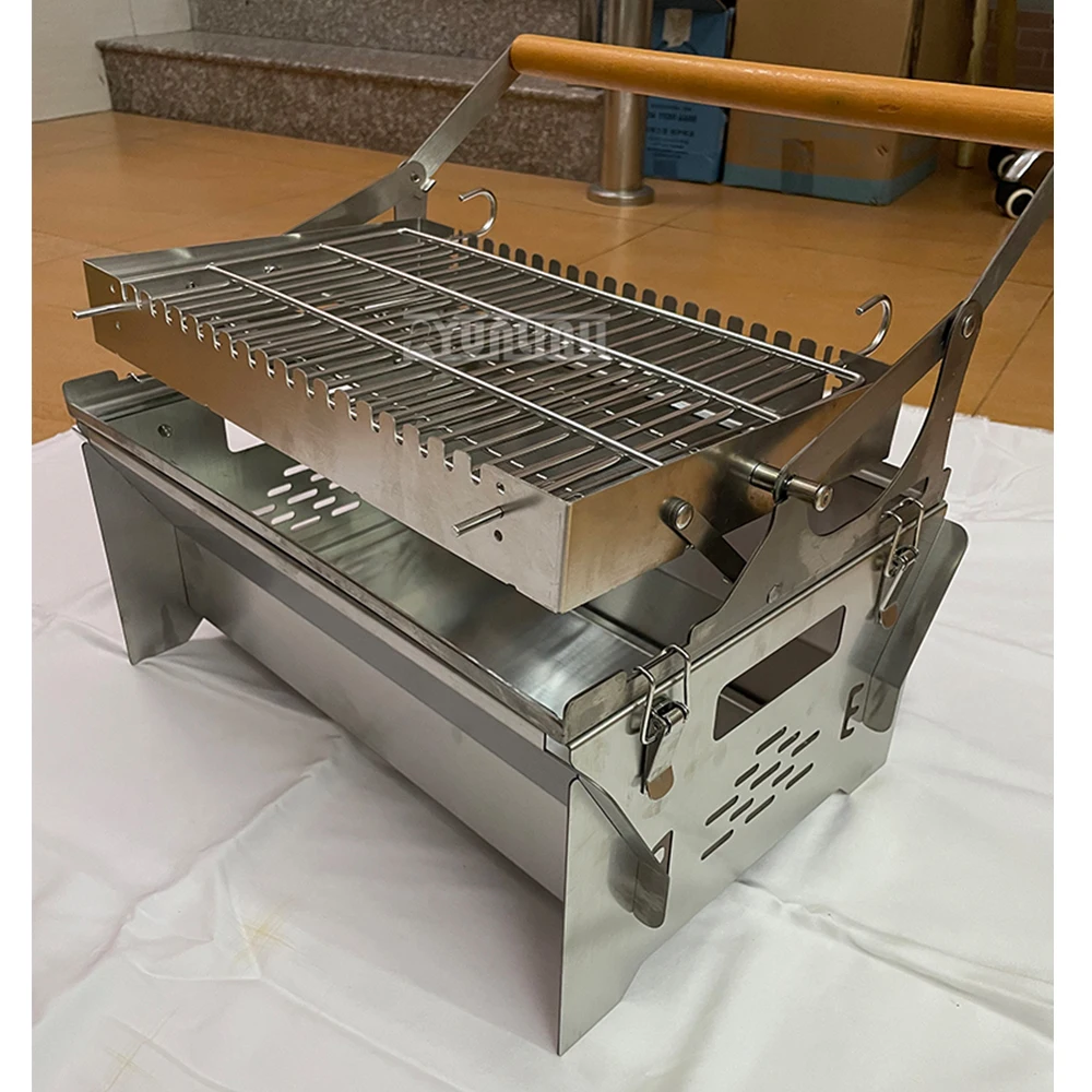 

Electric Kebab Machine Flip Charcoal Barbecue Grill Household Outdoor Detachable Rotating Mesh Grill