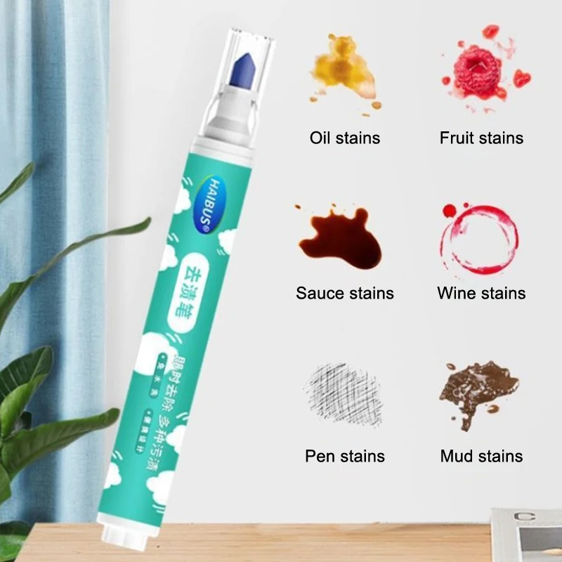

1pcs Magic Clothing Stain Removal Pen Portable Washing Free Oil Red Wine Stain Remover Marker Pen For Small Greasy Filth