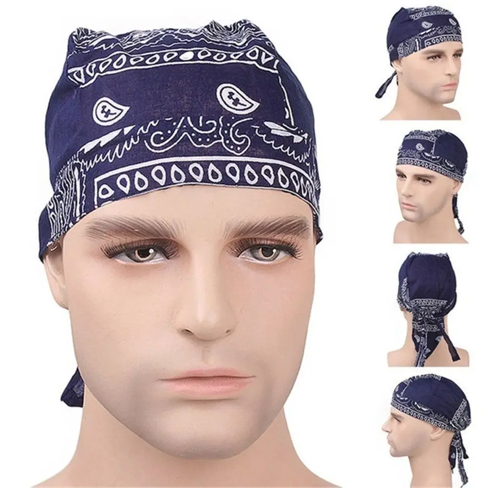 Men Women Cotton Pirate Hat Elastic Adjustable Muslim Turban Outdoor Sport Quick Dry Hair Loss Cap