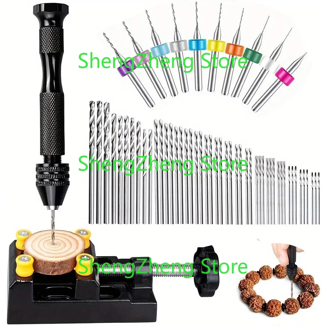 60pcs Hand Drill Tool Set, Twist Drill Bits, Alloy Material, No Power Required, Ideal for Jewelry Making, Craft Carving