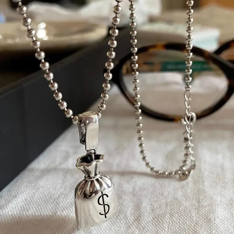 Women's 925 Sterling Silver Bead Geometry Necklace, Korean Design
