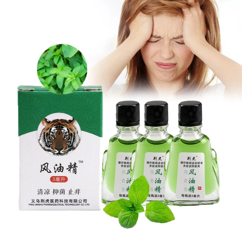 3ml Fengyoujing Mint Pure Essential Oils Suitable For Anti Mosquito Motion Sickness Migraine Headache Treatment Massage Oil