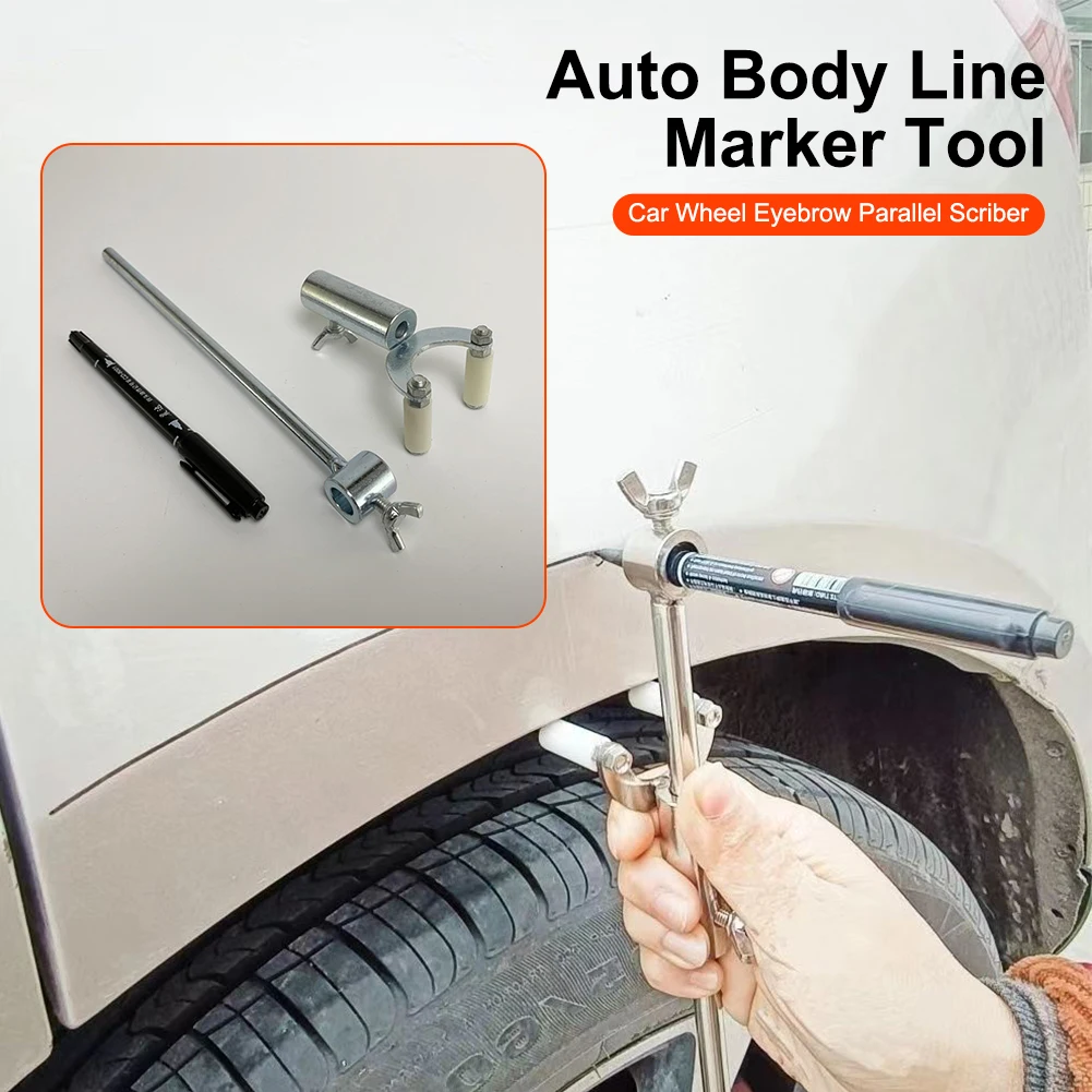 Adjustable Parallel Marking Tool For Car Wheels 0-20cm, Body Line Marking Tool, Including Line Pens For Dent Repair Tool