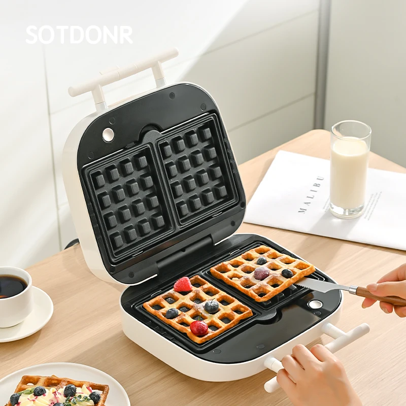 SOTDONR Waffle Machine Household Timing Multifunctional Double Plate Breakfast All-in-One Machine Removable and Washable
