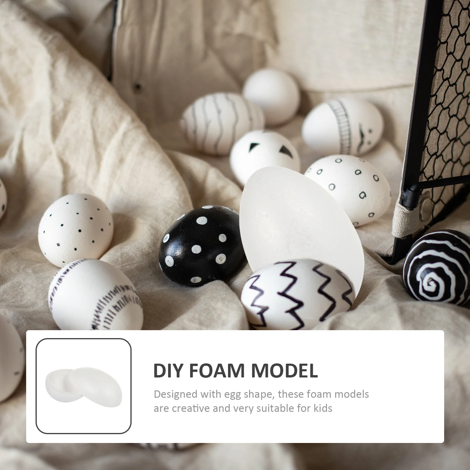 10 Stück unlackierte Schaumstoff-Eier für Osterhandwerk, handgefertigte DIY-Modelle, kindersichere Oberfläche, ideal für Familien-Bonding-Kunstaktivitäten und