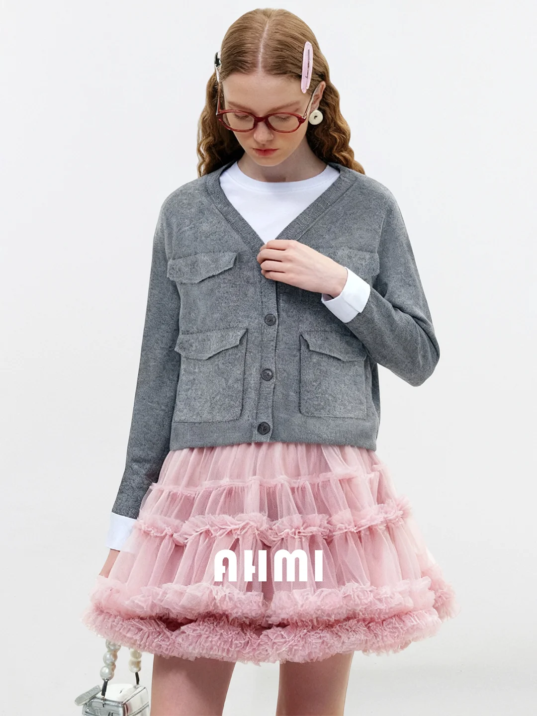 

Вязаный свитер AHMI Healing Soft для девочек, зимний, комфортный, терапевтический, из плюшевой пряжи, открытый кардиган с длинными рукавами, V-образный вырез, стандартный крой