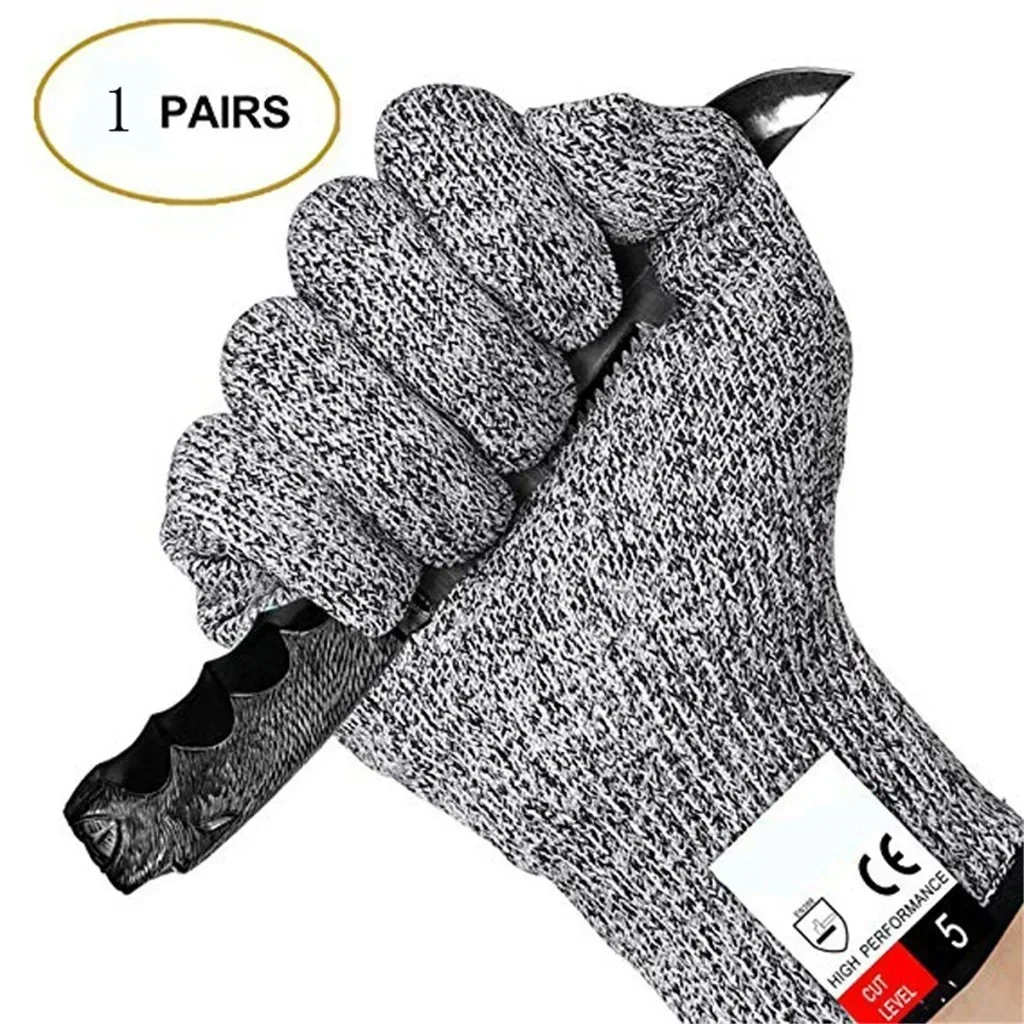 Anti Cut Proof GlovesGrey HPPE EN388 ANSI Anti Cut Level 5 Safety High-strength Kitchen Work Gloves Cut Resistant Gloves