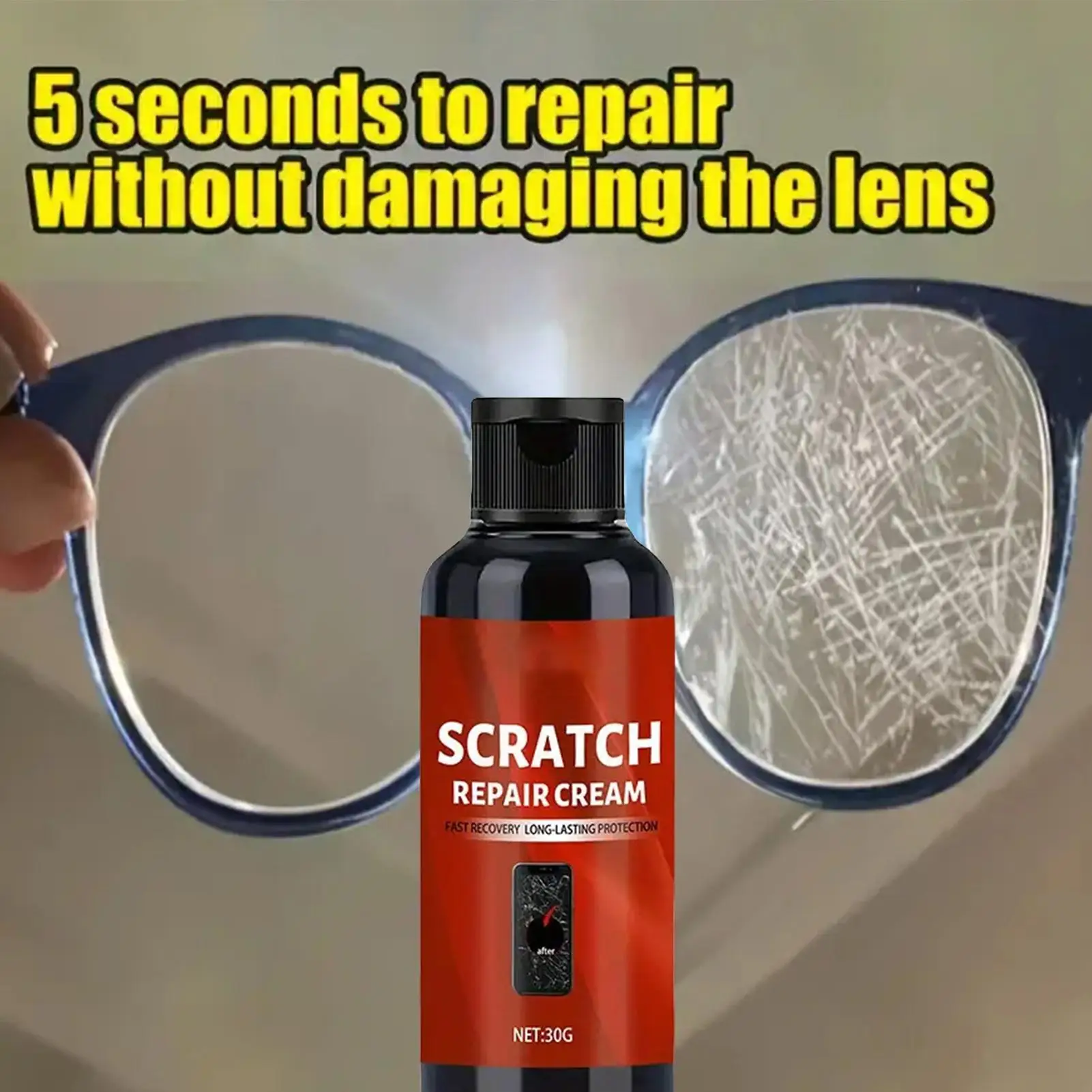 Screen Scratch Remover Quick Fix Gentle Professional Watch Glass Repair Screen Polish Kit for Cellphone Watch Sunglasses Laptop