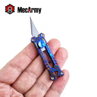 MecArmy EK12 Titanium Damascus Mini Keychain Utility Knife Portable Cutter knife Outdoor self-defense tools