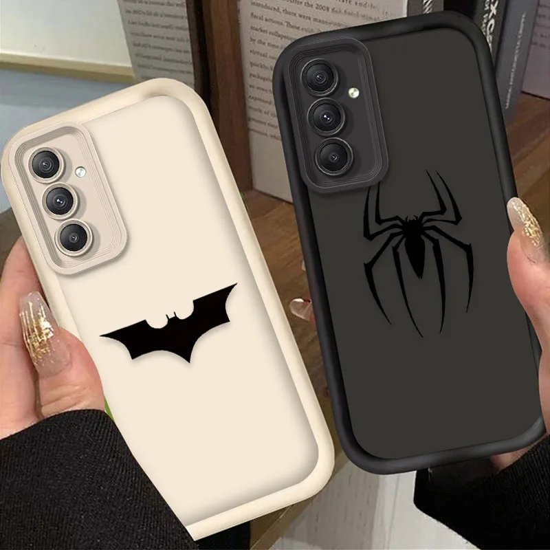 Soft Silicone Case for Samsung Galaxy S24 S23 S25 Ultra S22 S21 Plus FE 5G A54 A34 A14 A73 A53 A33 5G Marvel Batmans Spider Capa