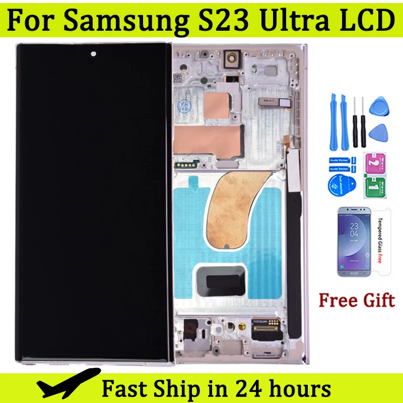 Ensemble écran tactile LCD AMOLED de remplacement, 6.67 pouces, pour Samsung S23 Ultra S918B S918B/DS