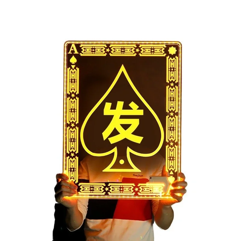 Bar luminous hand holding sign spades A transparent acrylic big coffee arrival birthday party KTV atmosphere decoration props