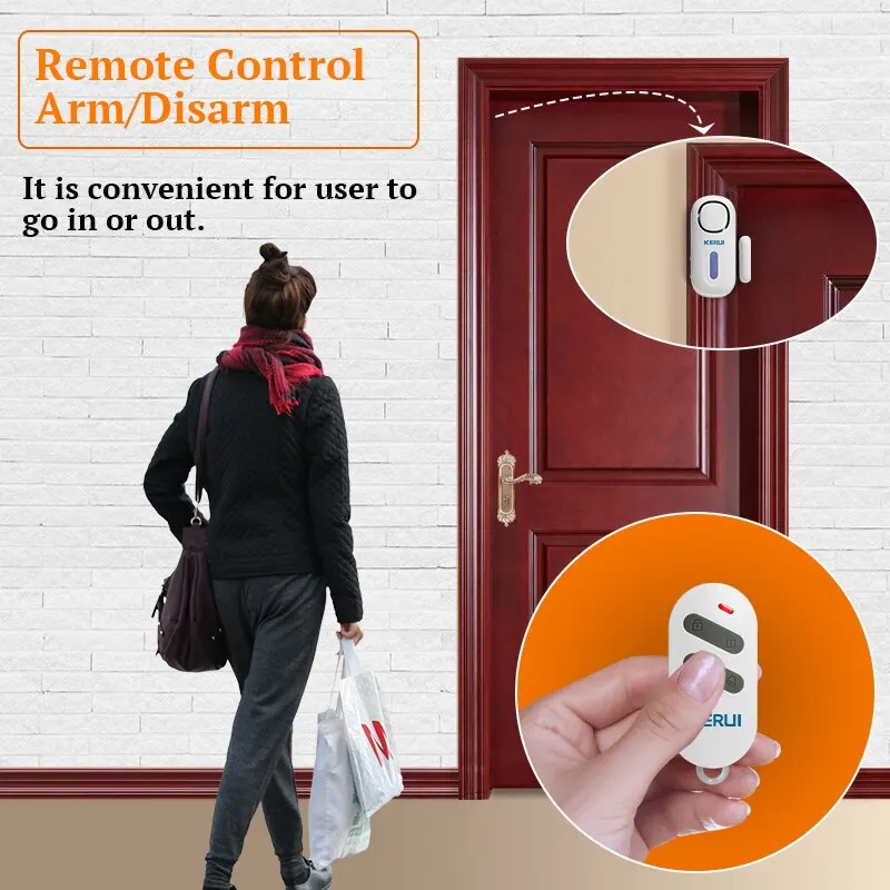 KERUI 120DB Wireless Door/Window Entry Security Burglar Sensor Alarm Magnetic Smart Home Garage System Remote Control Led Light