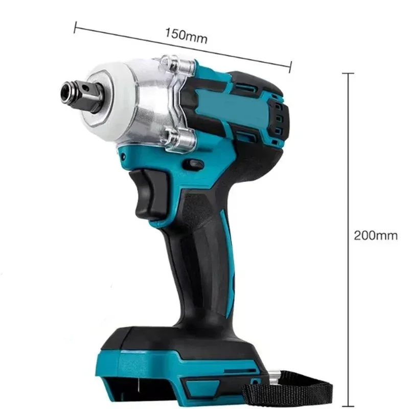 

1/2" Cordless Electric Impact Wrench Rechargeable, for Makita 18V Battery, Brushless/Brushed Socket Wrench Blue Max Torque