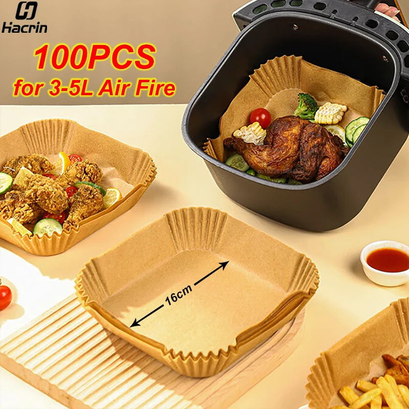

Квадратная бумага для фритюрницы, одноразовые вкладыши для фритюрницы, антипригарная бумага для выпечки фритюрницы, 100 шт., пергаментная бумага для выпечки фритюрницы