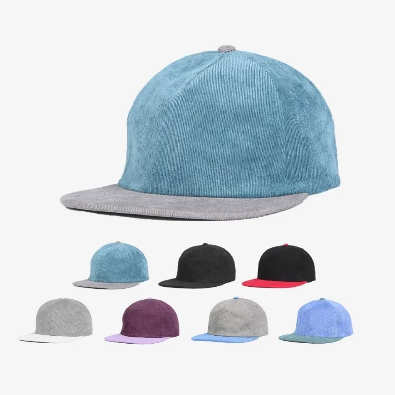 Korean New Flat-brimmed Baseball Caps for Men and Women Autumn and Winter Retro Corduroy Contrasting Color Versatile Sports Hats