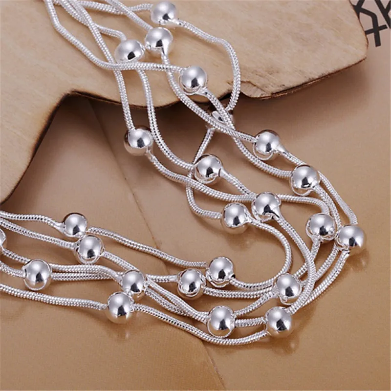 Hot Sell Fashion Fine Product 925 Sterling Silver Jewelry Chain Beads Bracelets For Cute Lady Women Gifts