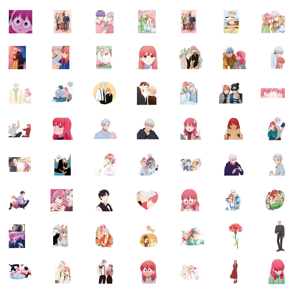 10/30/55Pcs Anime Een Teken Van Genegenheid Stickers Cartoon Graffiti Stickers Kids Speelgoed Telefoon Waterfles Notebook Kawaii Meisjes Sticker