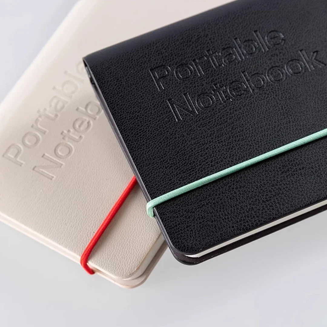 Mini Pocket PU Leather Notebook, Simple Solid‑Color Portable Notepad for To‑Do List Daily Planner