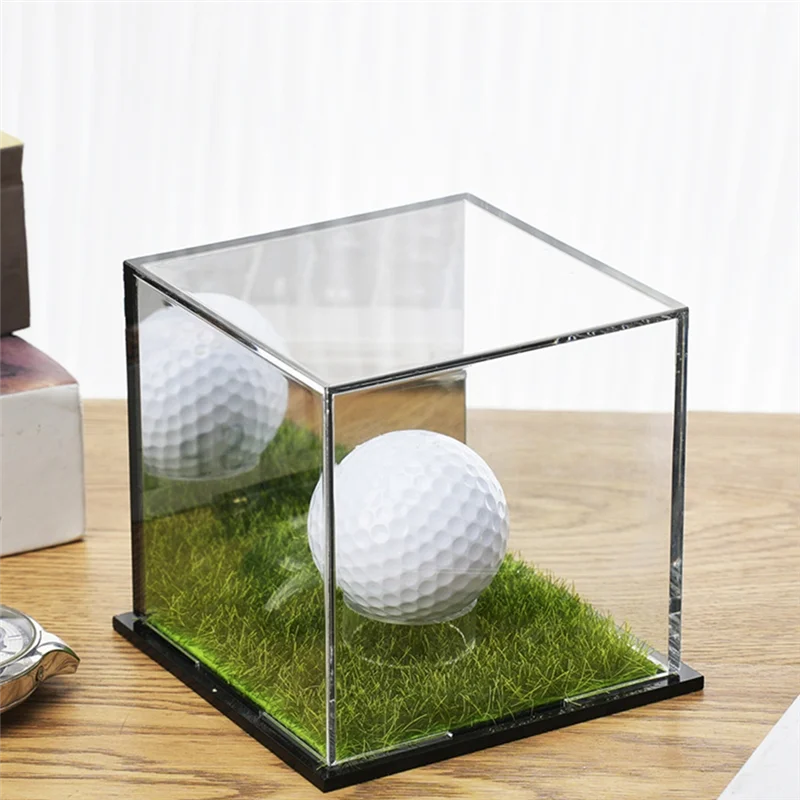 RTSHE-Golf Ball Display Cabinet, Golf Ball Square Display Cabinet, Memorial Box, Acrylic Mirror Storage Box