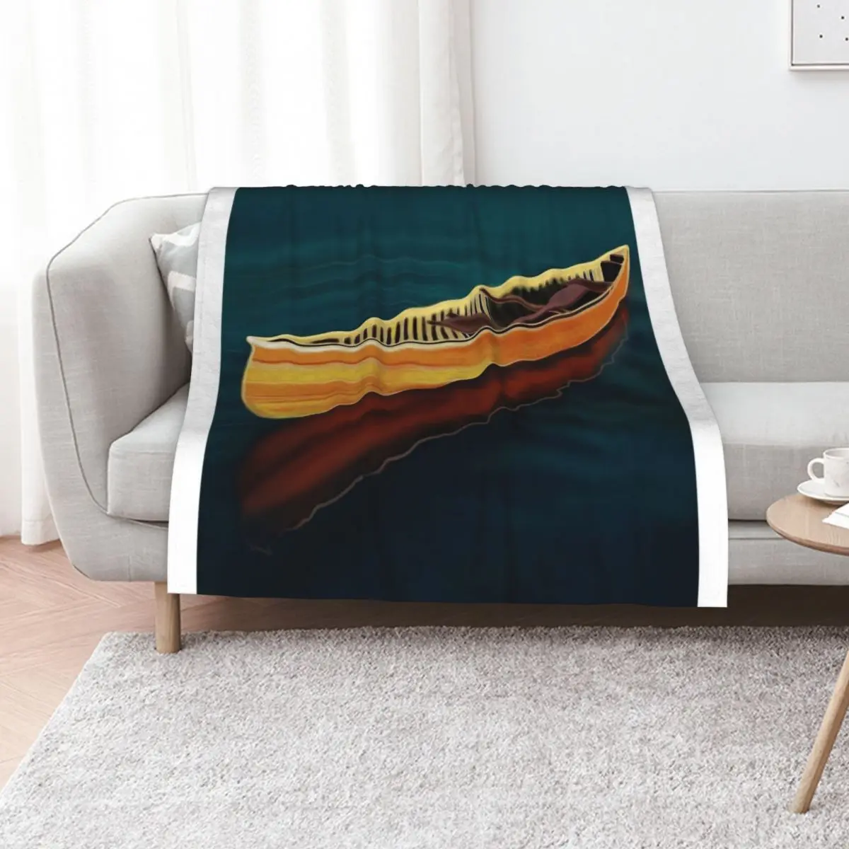 Canoe in Silence Throw Blanket Decoratives Warm Baby Softest Comforter Flannel Blankets