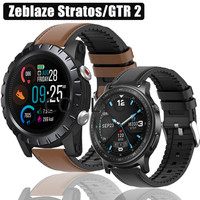 For Zeblaze Stratos 2 GTR2 GTR 2 Vibe 7 Strap Leather+Silicone Smart Watch Band Soft Belt Bracelet for Men Women gift