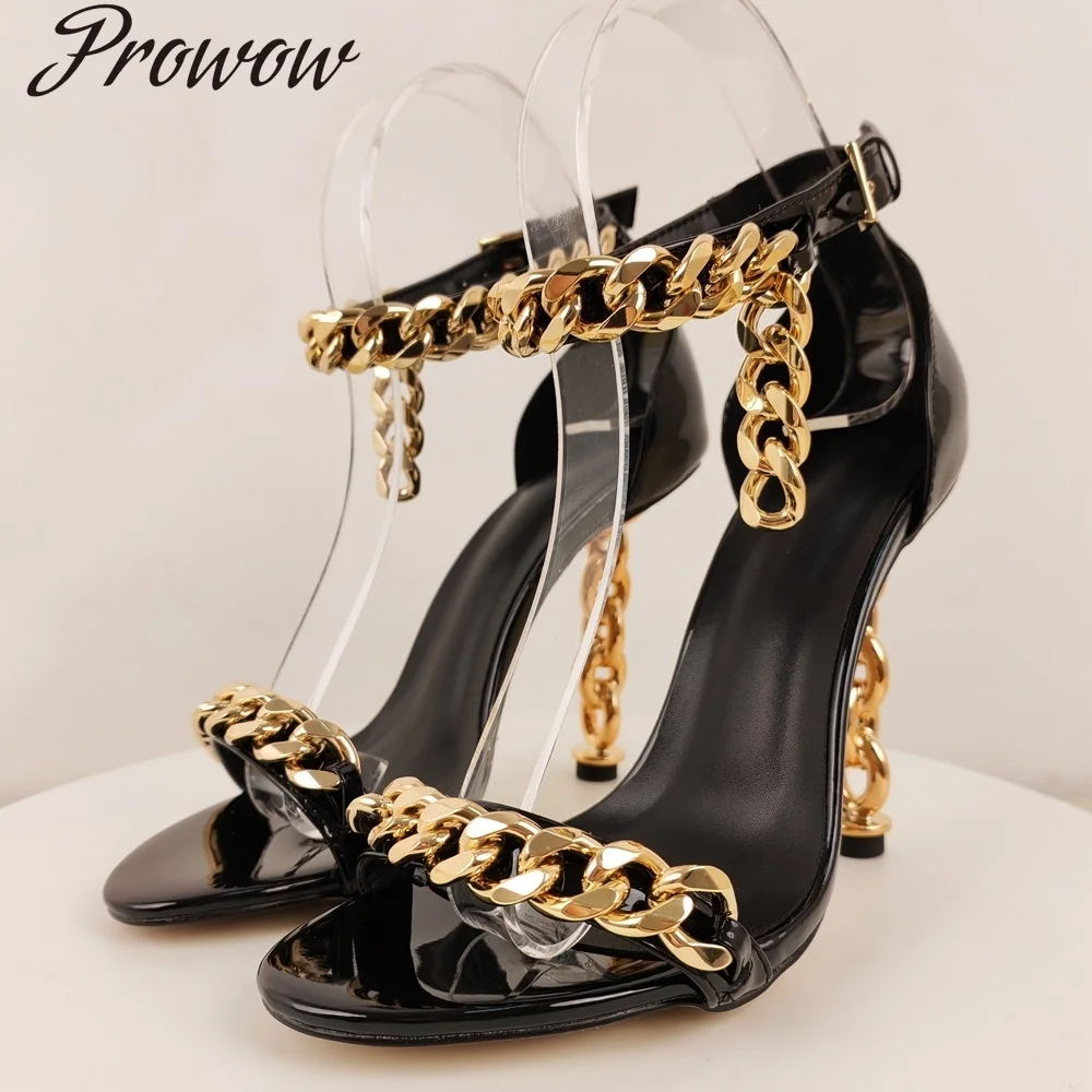 

Черные стильные модные сандалии с цепочкой, женская обувь Zapatos Mujer