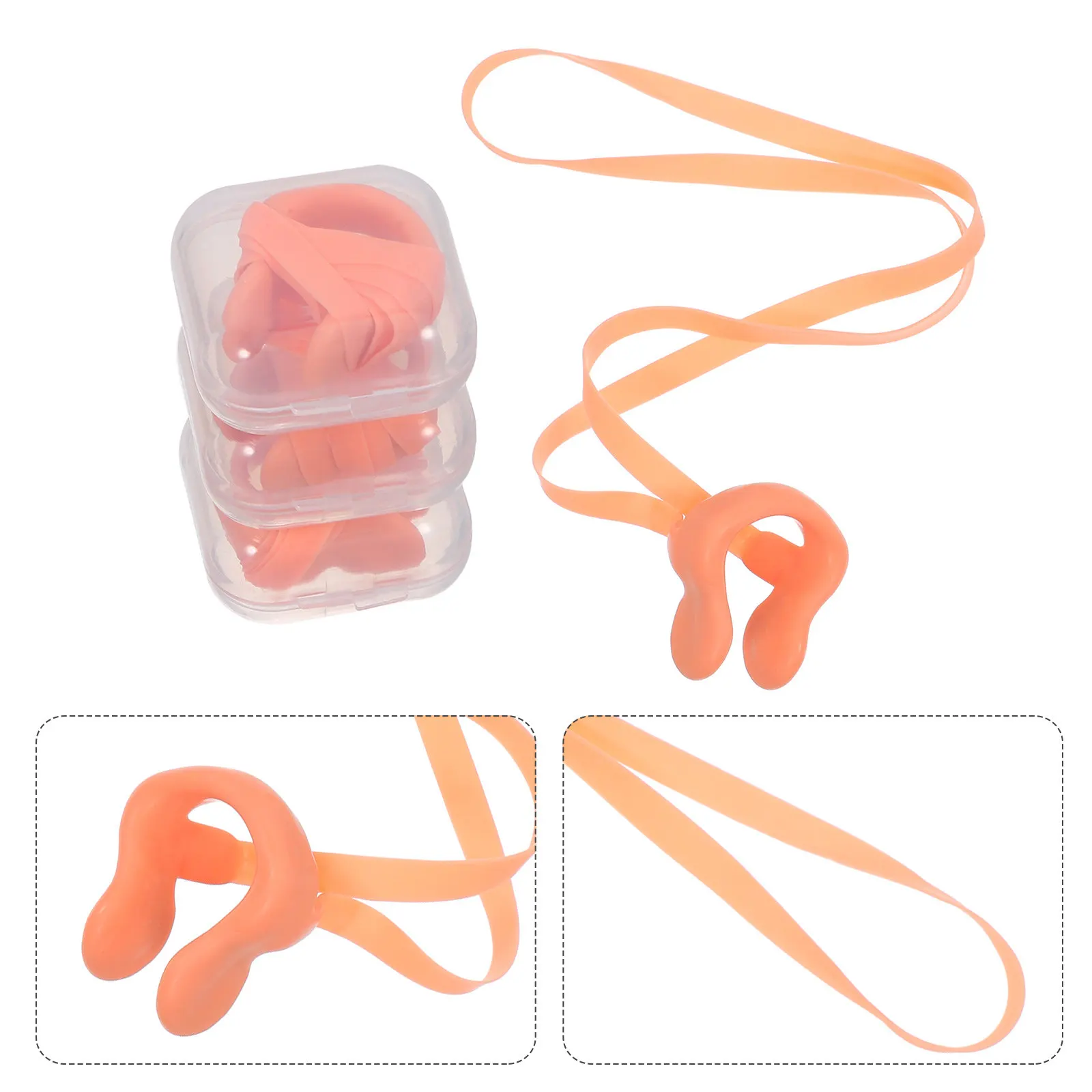 

Набор из 4 профессиональных зажимов для носа: прочные латексные ремешки, износостойкие, предотвращающие падение, аксессуары для плавания