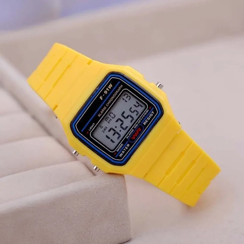 Reloj electrónico Retro cuadrado con pantalla Digital, reloj de pulsera Unisex de lujo de oro rosa y plata Para Mujer