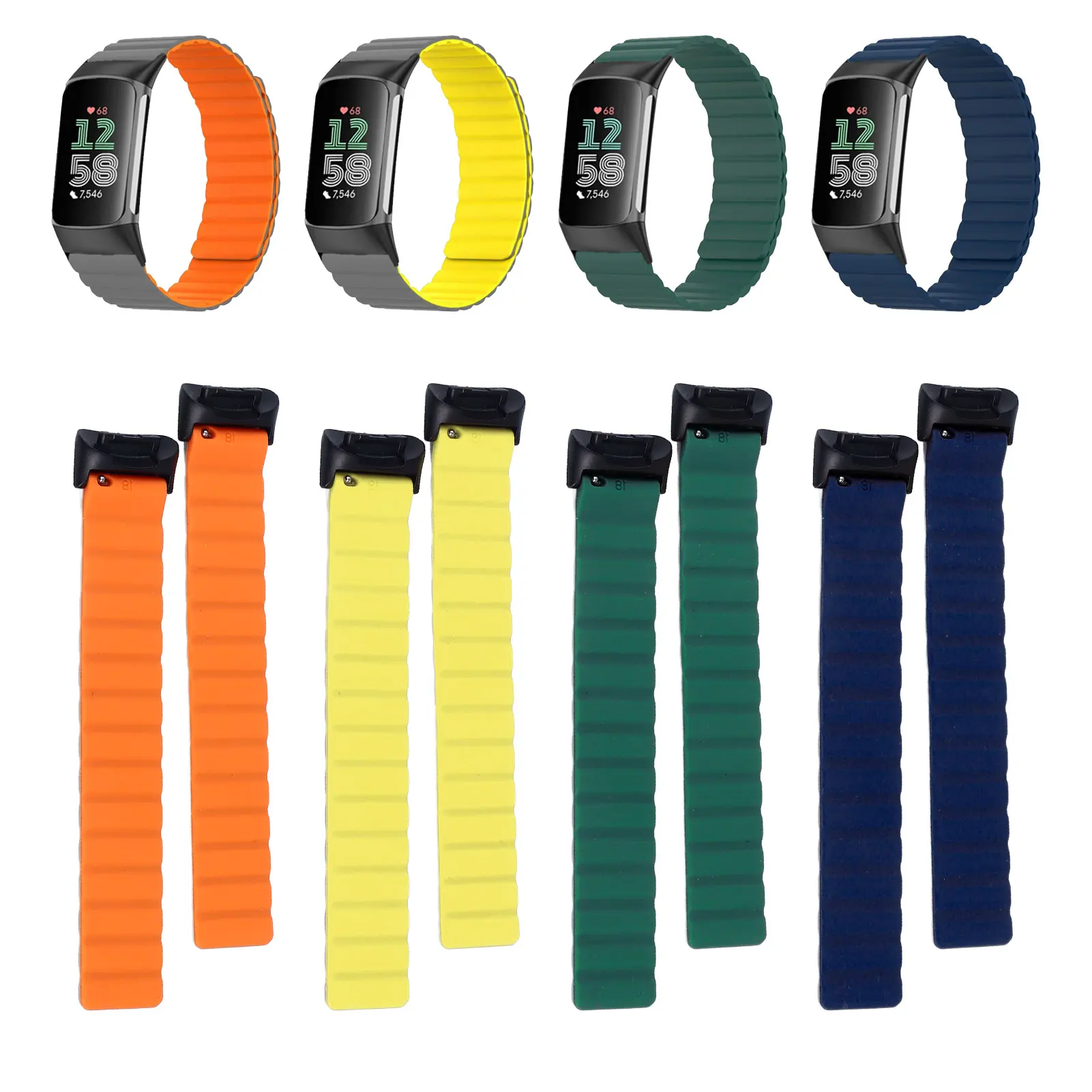 أساور ساعات احترافية بحزام سيليكون وأساور معصم بديلة مغناطيسية قوية لشحن 6/5 #3