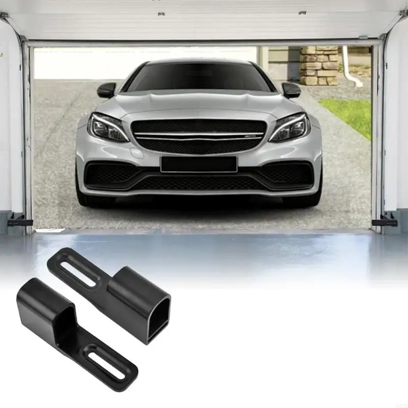 2025 New 2PCS Garage Door Protector Black Cover Plastic Texture for Improved Safety and Reduced Maintenance