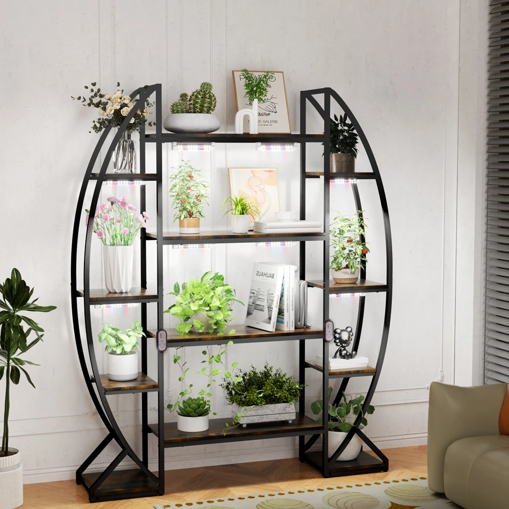

70 Inch Tall Indoor Plant Rack Flower Stand with Plant Grow Lights Storage Standpromote sales