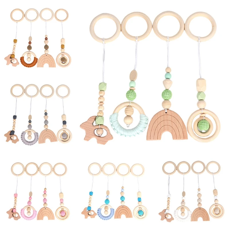 4 stks/set Baby Zintuiglijk Speelgoed voor Spelen Gym Frame Activiteit Hangende Hangers Fitness Rack Decoraties Wandelwagen