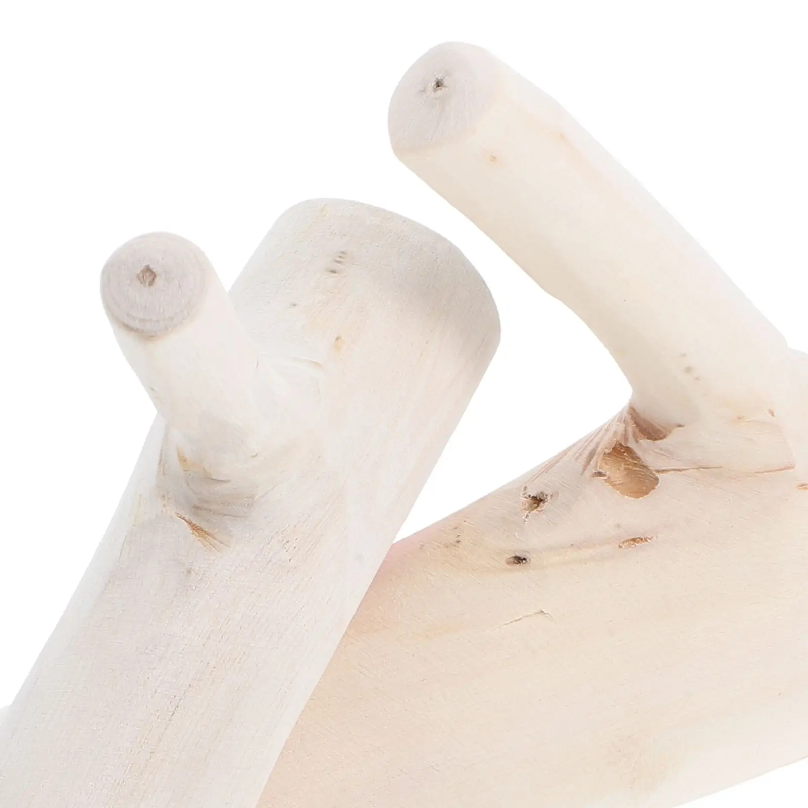 2 Pcs Key Solid Wood Sticky Hook Wall Mounted Clothes Rack Wooden Hooks Hanger Racks Natural Tree Branch Style Adhesive