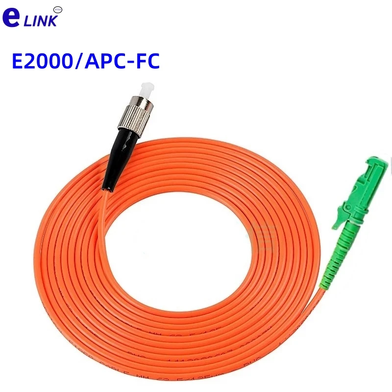 fiber patch cord E2000APC-FC simplex OM1 OM2 1M 2M 3M 5M 7M 10Mtr optical fibre jumper Multimode SX E2000-FC 50m 30m 20m