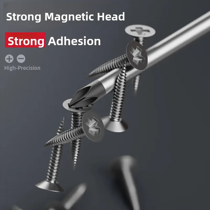 مفك براغي من الدرجة الصناعية مغناطيسي قوي S2 فائق الصلابة مقاوم للاهتراء أداة مسطحة ورأس فيليبس برغي فولاذي... #4