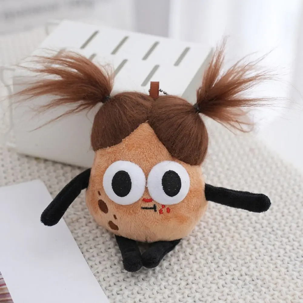 Creative Fried Hair Potato King Big Mouth Girl Plush Keychain Sausage Mouth Cotton Doll Big Mouth Girl Soft Birthday Gifts