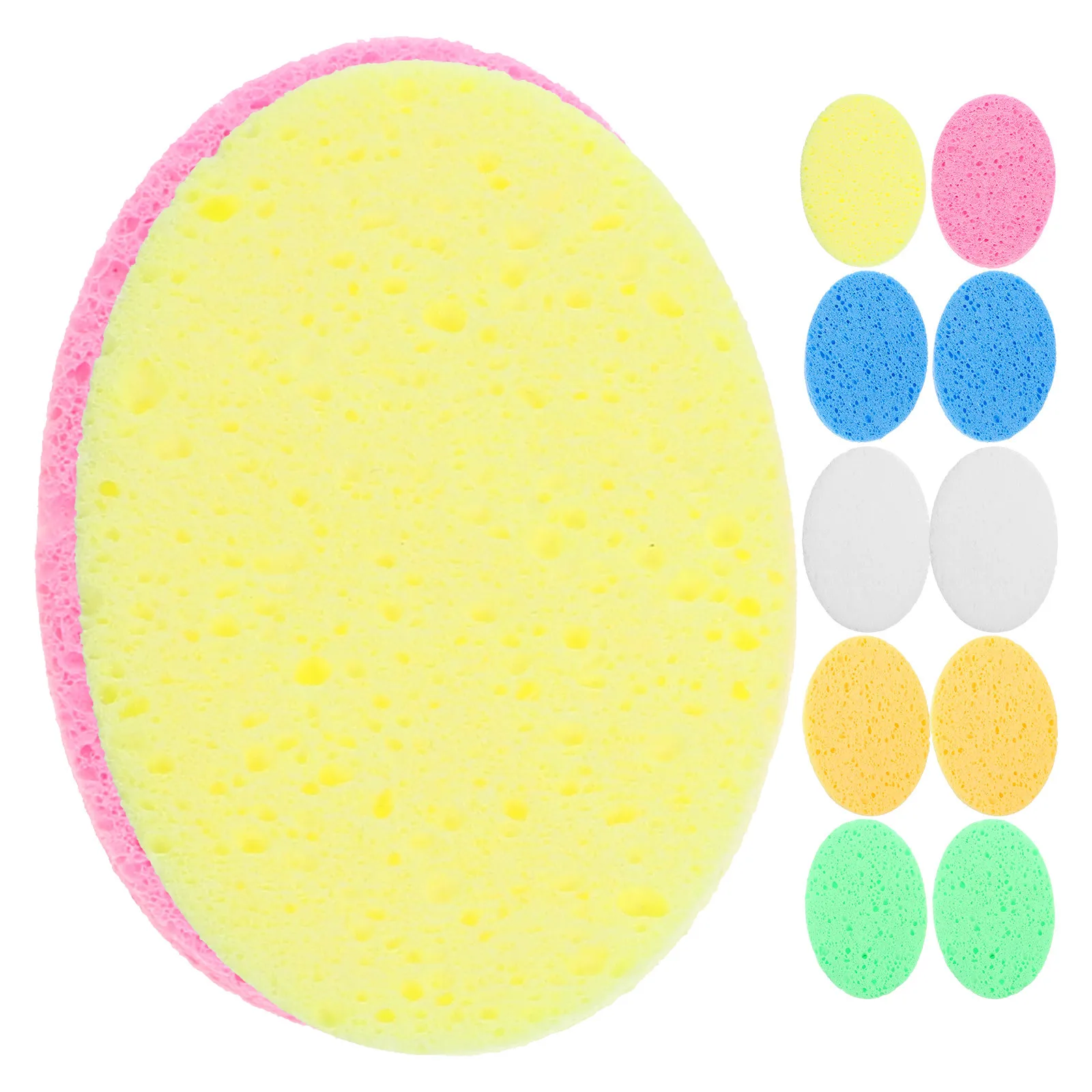 

12Pcs Face Cleaning Sponges Oval Facial Sponges Reusable Soft Exfoliating Sponge for Face Wash Portable Facial Scrubber