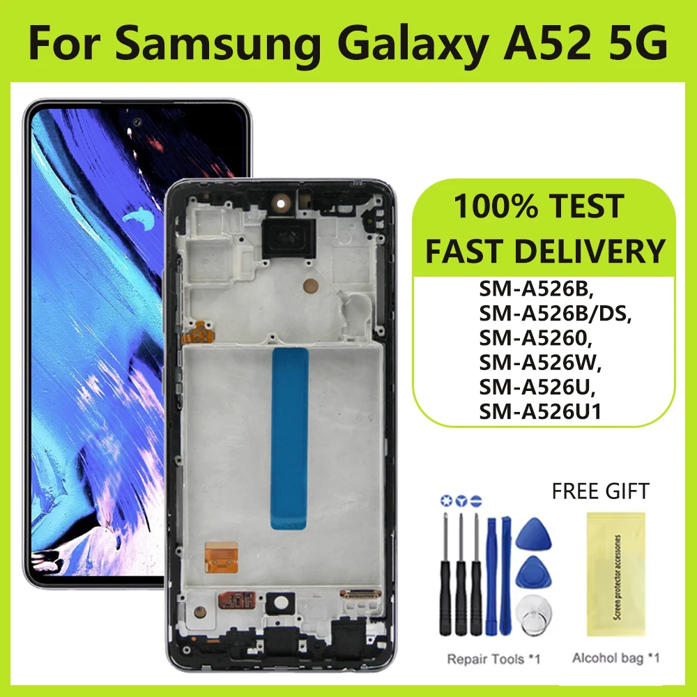 6.5\'\' Screen LCD for Samsung Galaxy A52 5G A526B LCD Display Touch Screen Digitizer Replacement for Samsung A52 5G LCD