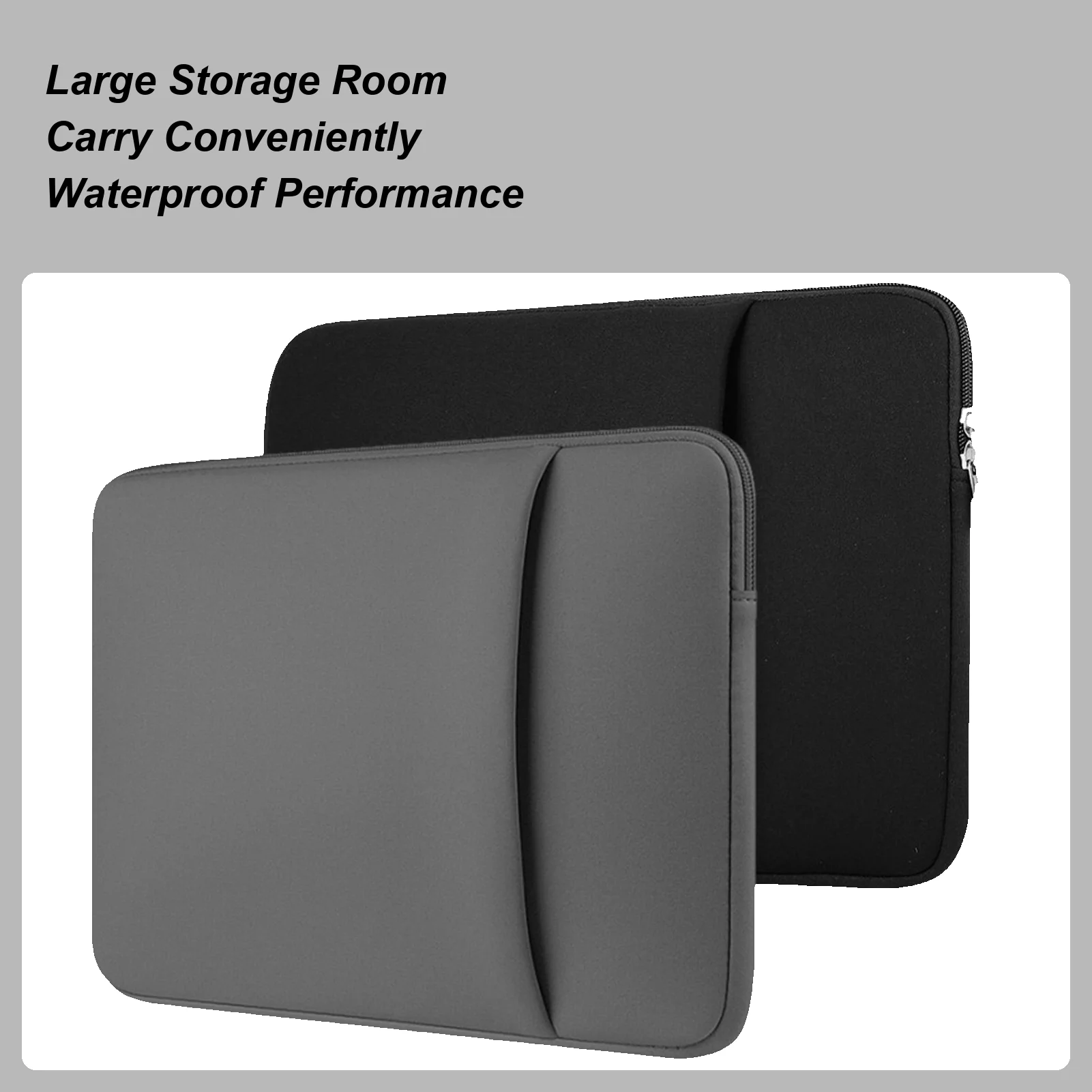 13-inch Laptop Sleeve Bag Case With Side Pocket Large Capacity Zipper Laptop Protective Cover Pouch For Laptop, Tablet